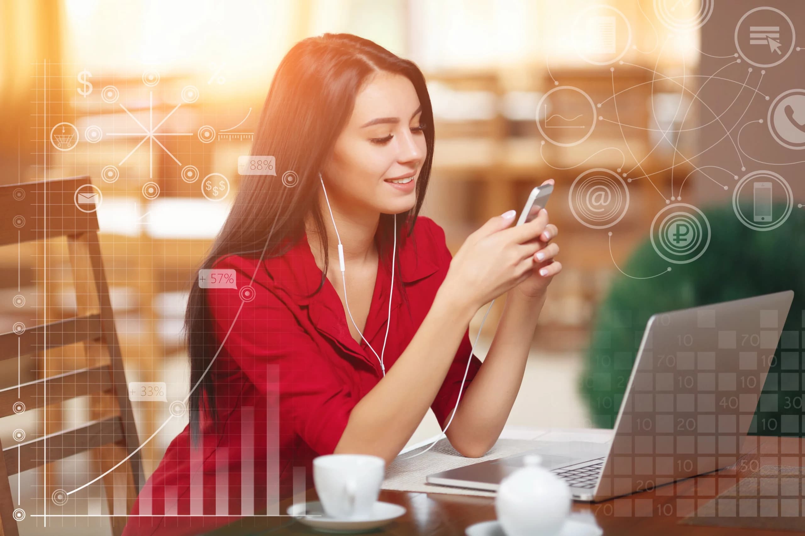 elegant-woman-with-laptop-listening-music-scaled-2-webp O que é link dedicado, como funciona e por que contratar?